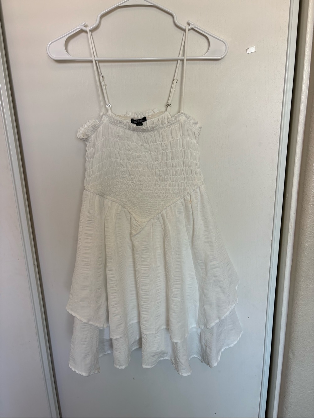Women's Ruffle Tiered Smocked Skater Dress Wild Fable White Size Medium NWT